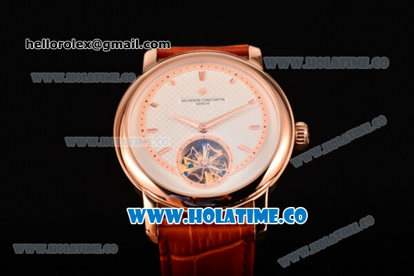 Vacheron Constantin Malte Tourbillon Asia Automatic Rose Gold Case with Stick Markers and White Dial - Click Image to Close